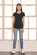 T-shirt femme triblend col rond - Bella + Canvas - Réf: BE8413 - Confort et douceur du textile - Charcoal Black Triblend_3