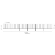 Vidaxl clôture de jardin avec dessus en lance acier 10,2 x 1 m noir 277616_3