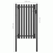 Vidaxl portail de clôture de jardin acier 1x2,25 m anthracite 146331_3