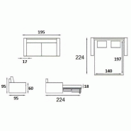 Canapé convertible 3 places EXCELLENCE - Sommier à lattes RENATONISI - Microfibre bordeaux - Matelas mémoire 18 cm inclus - 140 x 197 cm_3