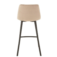 Chaise de bar Milena beige en métal et velours - design tendance et confort optimal_3