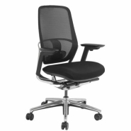 Fauteuil de bureau ergonomique YOKO - neuf - système synchrone, support lombaire réglable, accoudoirs 4D - aluminium chromé_3