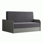 Armoire lit escamotable Dynamo Sofa - canapé avec accoudoirs tissu gris - couchage 160x200 cm_3