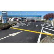 Ralentisseur HERSE anti-retour en acier - H 50mm - jaune avec 9 dents en inox - dissuade les demi-tours_3