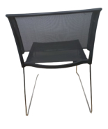 Chaise de réunion Wilkhahn Aline 230 - d'occasion - empilable, assise et dossier en résille noire, piètement en aluminium_3