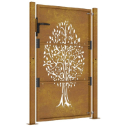 Vidaxl portail de jardin 105x130 cm acier corten conception de l'arbre 153162_3