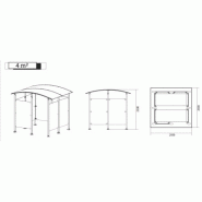 Abri fumeur isolé - Structure en acier zingué - Bardage plexiglas - Banc assis-debout inclus_3