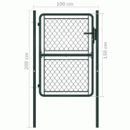 Vidaxl portillon acier 100 x 150 cm vert 144405_3
