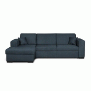 Canapé d'angle gauche convertible CABIRI bleu pétrole - avec coffre de rangement et coussins d'appoint_3