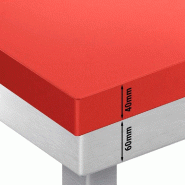 Table inox de découpe avec plan rouge - Profondeur 600 mm | Ggm - 1600_3