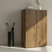 Armoire de bureau monocolore hauteur 159 cm - Mobel linea - 80, Chêne veiné_3