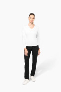 T-shirt Supima col V manches longues femme - Kariban Premium - 100% coton peigné - Réf: PK307_3