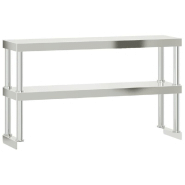 Vidaxl table de travail de cuisine avec étagère 110x55x150 cm inox 3208908_3