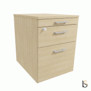 Caisson mobile 2 tiroirs  + 1 tirette plumier - QUADRIFOGLIO - Chêne_3