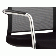 Lot de 2 sièges de réunion Adagio - dossier résille nylon - piètement luge acier chromé - empilable_3