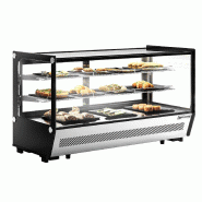 Vitrine réfrigérée à poser noire avec éclairage LED - 200 L - 3 niveaux_3