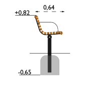 Banc public City Form réf 8042480 - Hags avec accoudoir - Brun/noir - Scellement béton_3