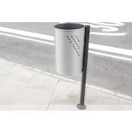 Poubelle publique design avec installation par fixation au sol