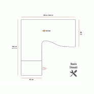 Bureau Idea Tube avec caisson - Quadrifoglio - 160, Anthracite, Orme, Droite, 3 tiroirs_3