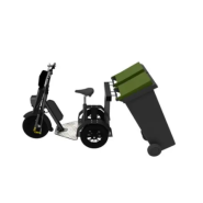 Triporteur avec kit de transport de poubelles en inox - Charge embarquée de 30kg - Cobrane U1_3