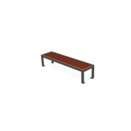 Banc haute qualité en acier inoxydable et bois exotique - 2m standard - Référence MUB14_3