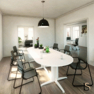 Table de réunion ovale évolutive Sigma - Mobel Linea - Blanc 9010, 250, Wenge_3