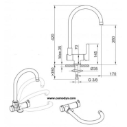 Robinet mitigeur d'évier 3 voies rabattable - haute qualité, certifications ACS, AENOR et NF, technologie EcoNature_3