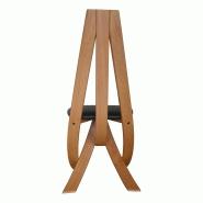 Chaise élégante en bois massif finition huilée et tissu noir