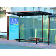 Abri bus durable de 680 kg avec structure en cornière