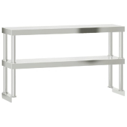Vidaxl table de travail de cuisine avec étagère 110x30x150 cm inox 3208902_3