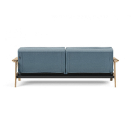 Innovation Living - Canapé lit design Dublexo Frej - Tissu Soft Indigo - Convertible 115x210 cm avec accoudoirs en bois_3