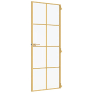 Vidaxl porte intérieure mince doré 83x201,5 cm verre trempé aluminium 155145_3