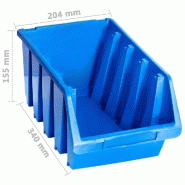 Vidaxl bacs de rangement empilables 14 pcs bleu plastique 146286_3
