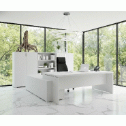 Bureau monochrome TAK avec rangement intégré - Mobel Linea - 245, Blanc, Droite_0