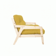 Canapé convertible futon GRAB - Pin naturel - Coloris miel - Couchage 130 x 190 cm - Style scandinave_3