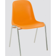 Lot de 4 chaises empilables en polypropylène - Piètement chromé - Référence 8490 CP S_3