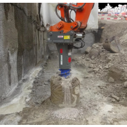 Fraise axiale - Équipement pour pelle de 7 à 40 t - Usinage de têtes de pieux et caniveaux en fonte_3