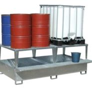 Bac de rétention cubique en acier, avec soutirage ( 1050 litres )_3