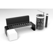 Banc DELFO - design contemporain - 2000mm de longueur, en acier avec option bloc béton_3