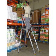 Erm - Plateforme de travail individuelle en aluminium - Centaure - 4 à 14 marches - Marches antidérapantes de 80 mm de large_3