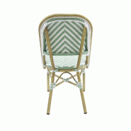 Paris - Chaise de bistrot en rotin synthétique bambou-blanc/vert pastel_3