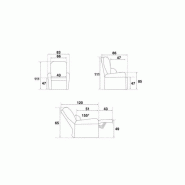 Fauteuil relax électrique KILLEM - Bi-moteur - Coloris mastic - Piètement pivotant inox - Design contemporain_3