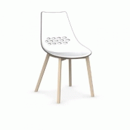 Lot de 2 chaises JAM W grège - coque bicolore en techno-polymère, piétement en hêtre blanchi - fabrication 100% italienne_3