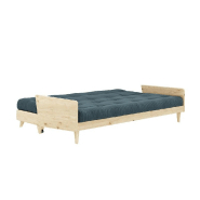 Canapé 3 places convertible Indie - Style scandinave - Futon bleu pâle - Couchage 130x190 cm - Structure en pin massif_3