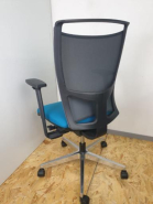 Fauteuil ergonomique Majencia For All d'occasion - mécanisme synchrone, réglages multiples, tissu bleu, dossier résille noire_3