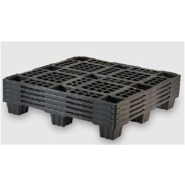Palette légère en plastique 1100 x 1100 mm - BL1111PG - plateau ajouré, 9 pieds emboîtables, charge 2500 kg_3