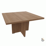 Table de réunion carrée TAK- Mobel Linea - Acacia foncé_3