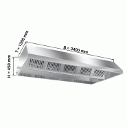 Hottes de plafond inox statiques - avec lampe et filtres - Profondeur 1m30 - 3400_3