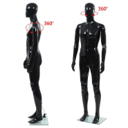 Vidaxl mannequin homme corps complet base verre noir brillant 185 cm 142927_3