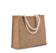 Sac de plage en jute - Réf: KI0219 - anses en coton - fermeture bande auto agrippante_3